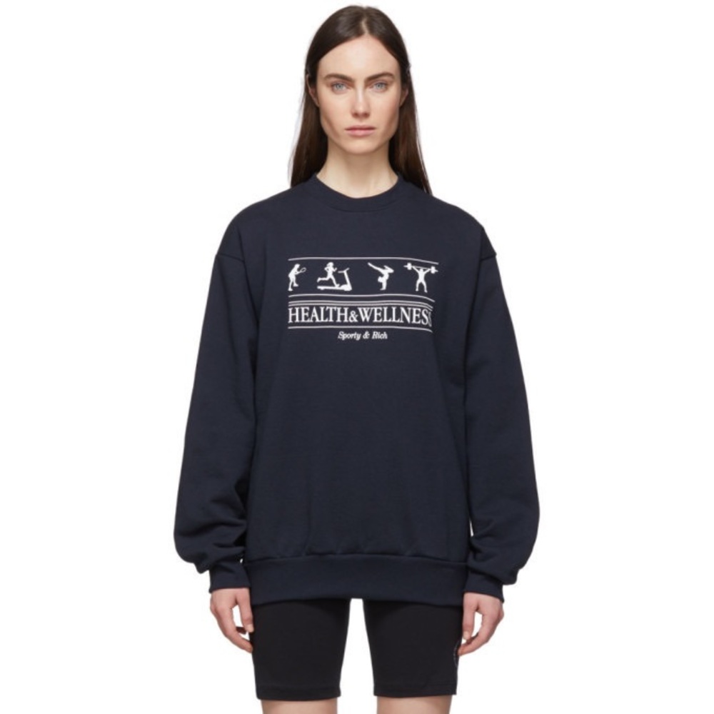 Sporty & Rich Health & Wellness sweatshirt in navy 🏃🏼‍♀️